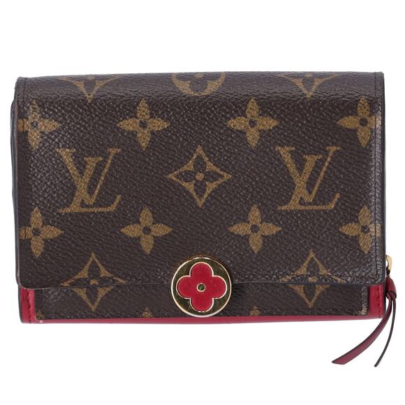 Louis Vuitton Flore Compact Monogram Bifold Wallet M64588 Fuchsia Pink - Picture 1 of 7